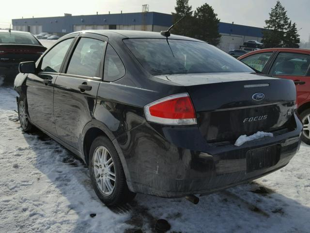 1FAHP35N39W259120 - 2009 FORD FOCUS SE BLACK photo 3