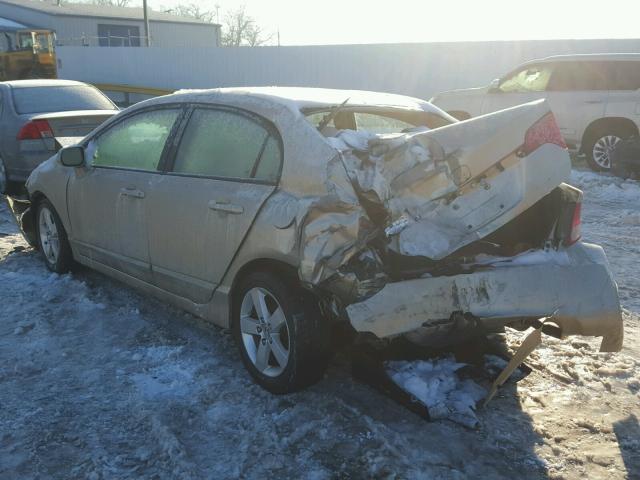 1HGFA16818L115776 - 2008 HONDA CIVIC EX BEIGE photo 3