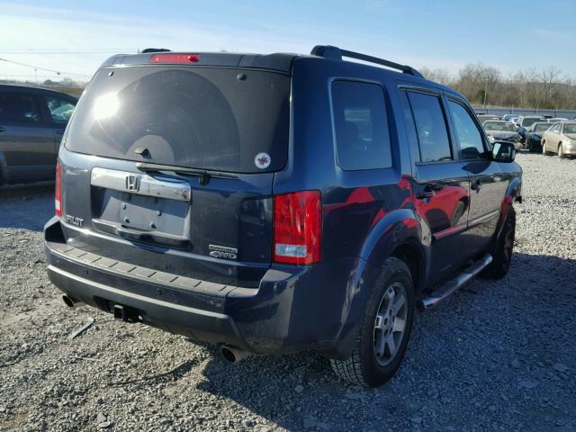 5FNYF4H95AB002583 - 2010 HONDA PILOT TOUR BLUE photo 4