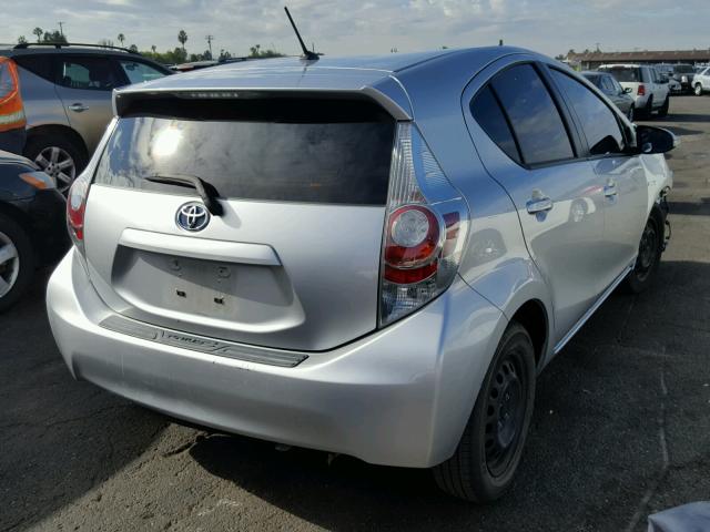 JTDKDTB32E1569617 - 2014 TOYOTA PRIUS C SILVER photo 4