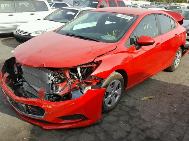 1G1BC5SM9H7111347 - 2017 CHEVROLET CRUZE LS RED photo 2