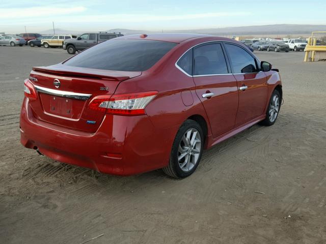 3N1AB7AP5EL637434 - 2014 NISSAN SENTRA S RED photo 4