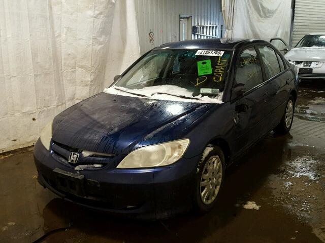 2HGES15675H521126 - 2005 HONDA CIVIC LX BLUE photo 2