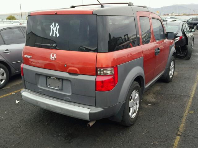 5J6YH276X4L017095 - 2004 HONDA ELEMENT EX ORANGE photo 4