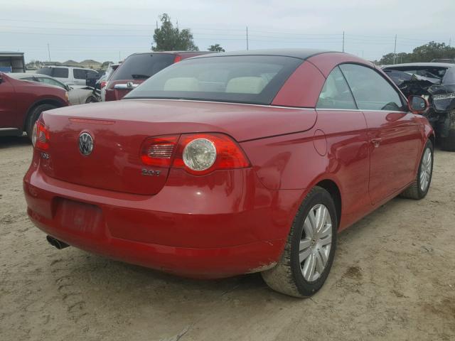 WVWBA71F88V032226 - 2008 VOLKSWAGEN EOS TURBO RED photo 4