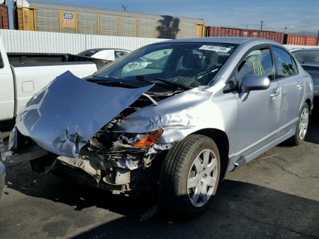 2HGFA16578H333708 - 2008 HONDA CIVIC LX SILVER photo 2