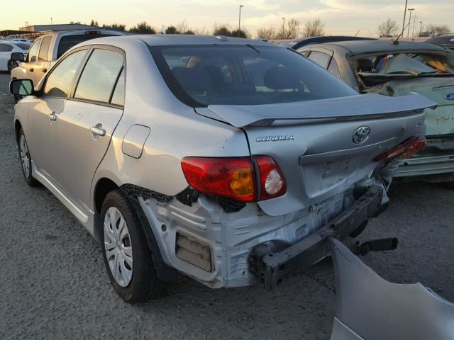 1NXBU40E49Z001279 - 2009 TOYOTA COROLLA BA SILVER photo 3