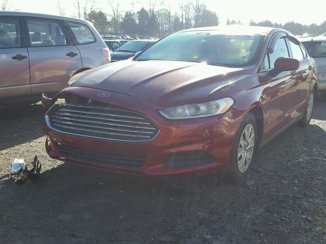 3FA6P0G77DR278429 - 2013 FORD FUSION S RED photo 2