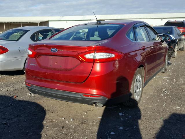 3FA6P0G77DR278429 - 2013 FORD FUSION S RED photo 4