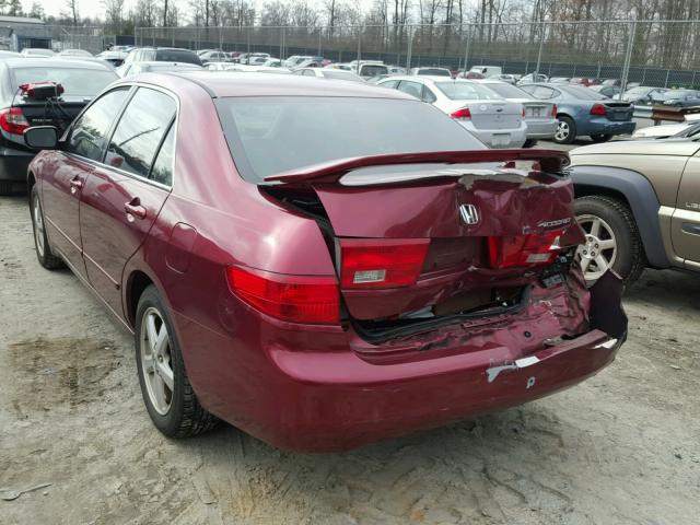 1HGCM55775A084275 - 2005 HONDA ACCORD EX RED photo 3