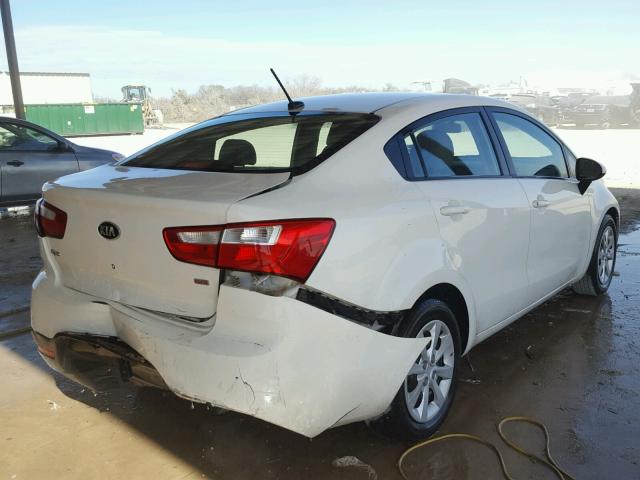 KNADM4A30F6496586 - 2015 KIA RIO LX WHITE photo 4