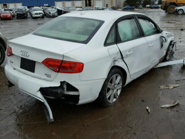 WAUBFAFL0AN013007 - 2010 AUDI A4 PREMIUM WHITE photo 4