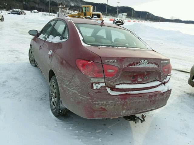 KMHDU46D69U785293 - 2009 HYUNDAI ELANTRA GL RED photo 3