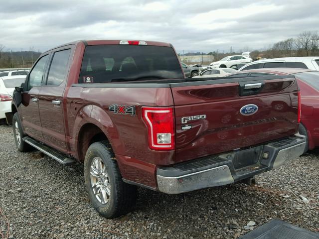 1FTEW1EP4GKE83359 - 2016 FORD F150 SUPER BURGUNDY photo 3