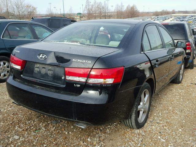 5NPEU46F27H162075 - 2007 HYUNDAI SONATA SE BLACK photo 4