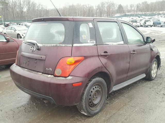 JTKKT624X50123808 - 2005 TOYOTA SCION XA BURGUNDY photo 4