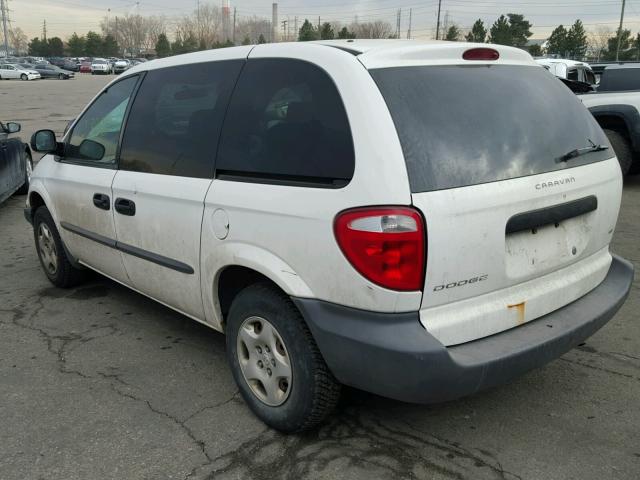 1B4GP25312B710750 - 2002 DODGE CARAVAN SE WHITE photo 3