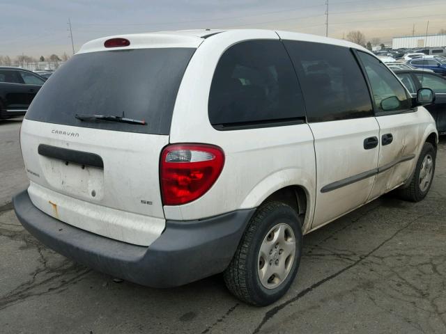 1B4GP25312B710750 - 2002 DODGE CARAVAN SE WHITE photo 4