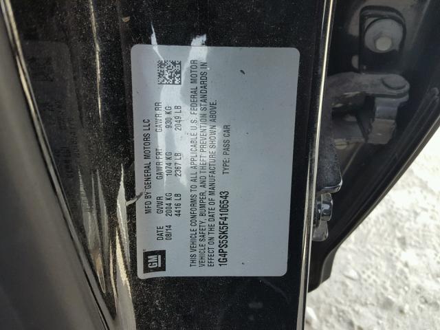 1G4PS5SK5F4106543 - 2015 BUICK VERANO BLACK photo 10