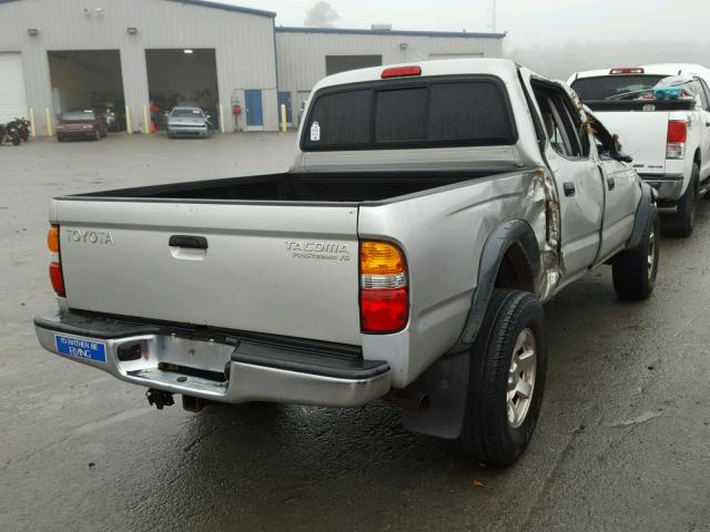 5TEGN92N23Z222606 - 2003 TOYOTA TACOMA DOU SILVER photo 4