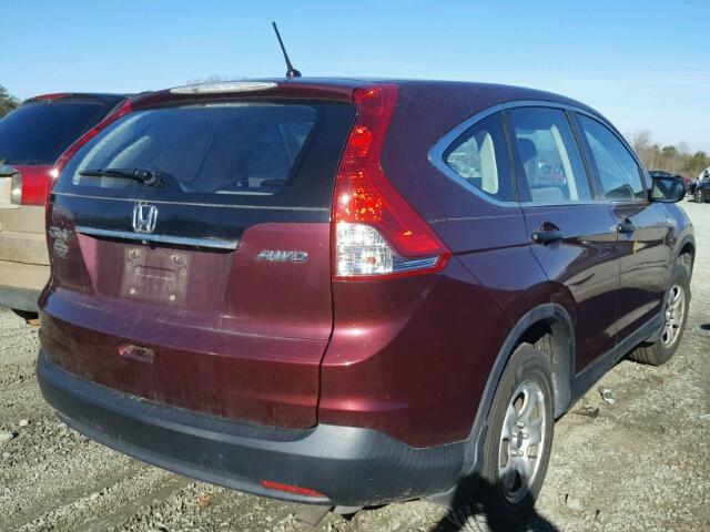 5J6RM4H38EL059511 - 2014 HONDA CR-V LX MAROON photo 4