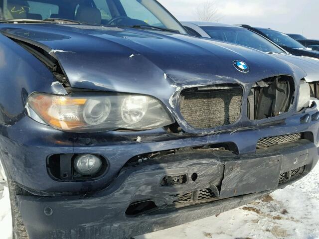 5UXFB53504LV00445 - 2004 BMW X5 4.4I BLUE photo 9