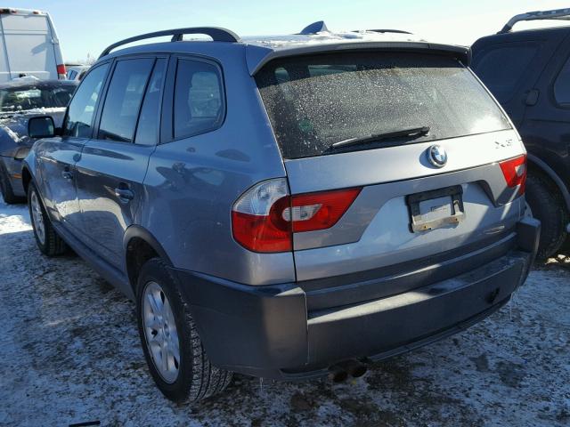 WBXPA73405WC52361 - 2005 BMW X3 2.5I SILVER photo 3