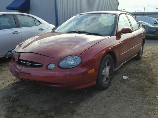 1FAFP53S9XA302333 - 1999 FORD TAURUS SE MAROON photo 2