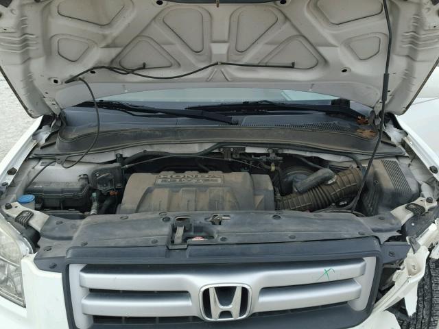 5FNYF28508B026821 - 2008 HONDA PILOT EXL WHITE photo 7