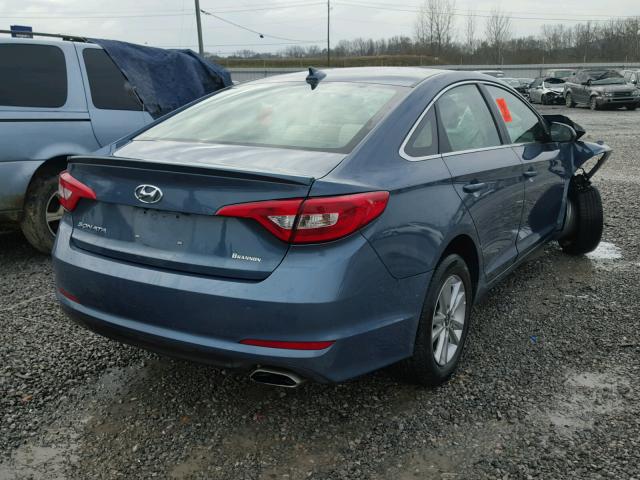 5NPE24AFXGH322586 - 2016 HYUNDAI SONATA SE BLUE photo 4