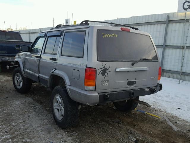 1J4FF68S3YL199163 - 2000 JEEP CHEROKEE L GRAY photo 3