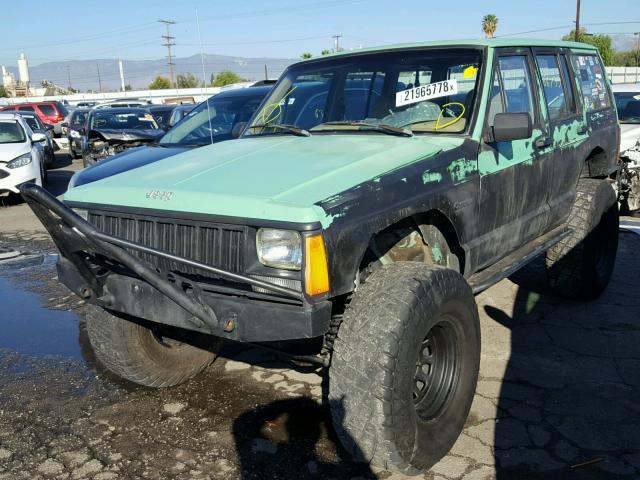 1J4FJ28S3TL207892 - 1996 JEEP CHEROKEE S GREEN photo 2