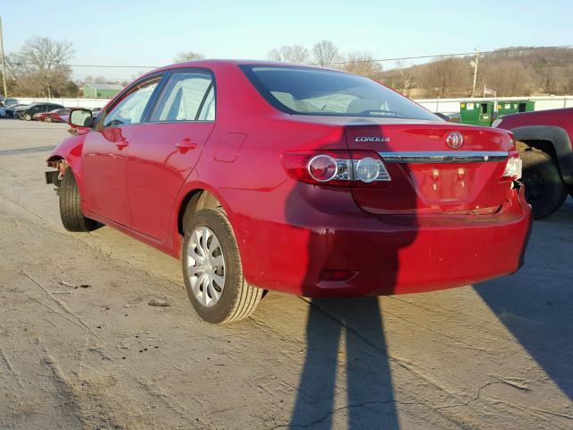 5YFBU4EE5DP086314 - 2013 TOYOTA COROLLA BA RED photo 3