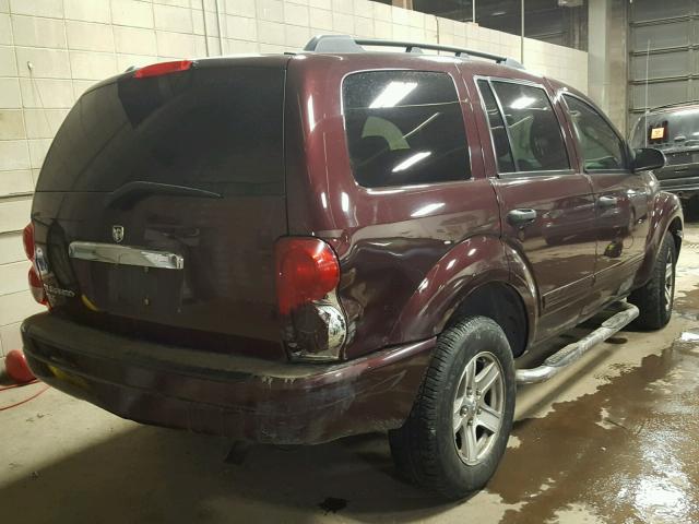 1D4HB48N15F598532 - 2005 DODGE DURANGO SL MAROON photo 4