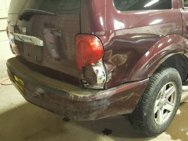 1D4HB48N15F598532 - 2005 DODGE DURANGO SL MAROON photo 9