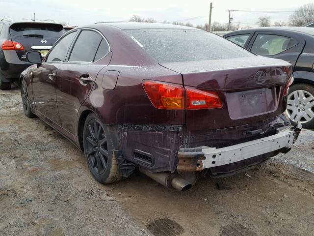 JTHCK262165003432 - 2006 LEXUS IS 250 MAROON photo 3