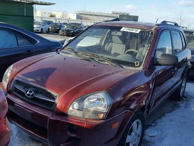 KM8JM12B08U900197 - 2008 HYUNDAI TUCSON GLS RED photo 2