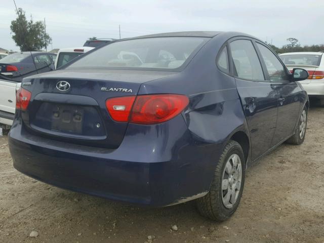 KMHDU46D27U026329 - 2007 HYUNDAI ELANTRA GL BLUE photo 4