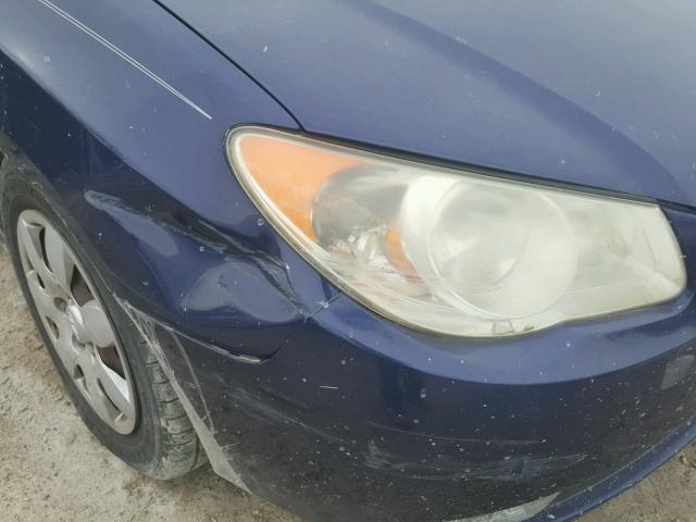 KMHDU46D27U026329 - 2007 HYUNDAI ELANTRA GL BLUE photo 9