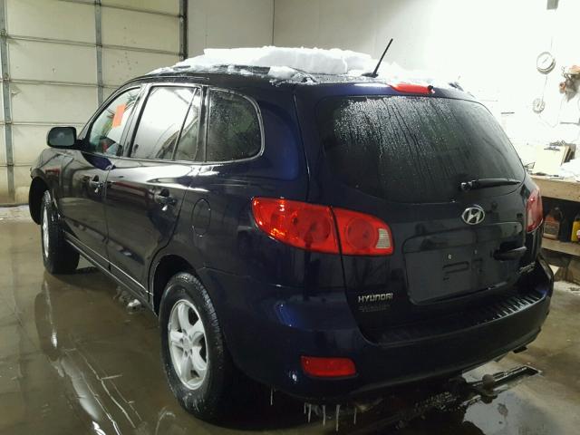 5NMSG73D88H164569 - 2008 HYUNDAI SANTA FE G BLUE photo 3