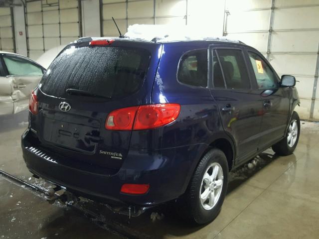 5NMSG73D88H164569 - 2008 HYUNDAI SANTA FE G BLUE photo 4