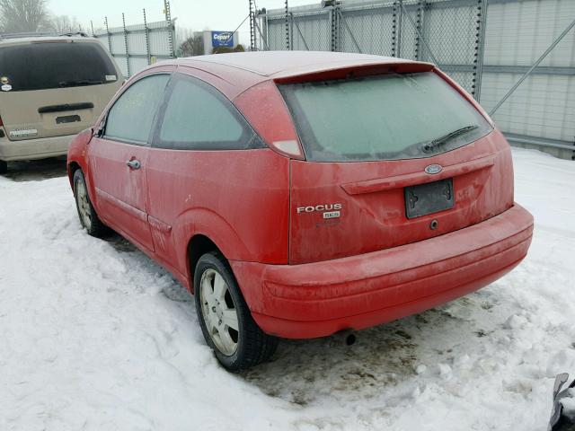 1FAHP31N67W140528 - 2007 FORD FOCUS ZX3 RED photo 3