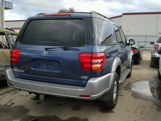 5TDZT34A91S048243 - 2001 TOYOTA SEQUOIA SR BLUE photo 4