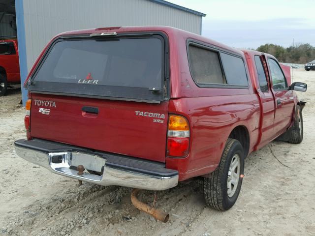 5TEVL52N54Z465950 - 2004 TOYOTA TACOMA XTR MAROON photo 4