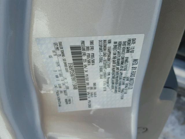 1FAHP35N78W175848 - 2008 FORD FOCUS SE SILVER photo 10