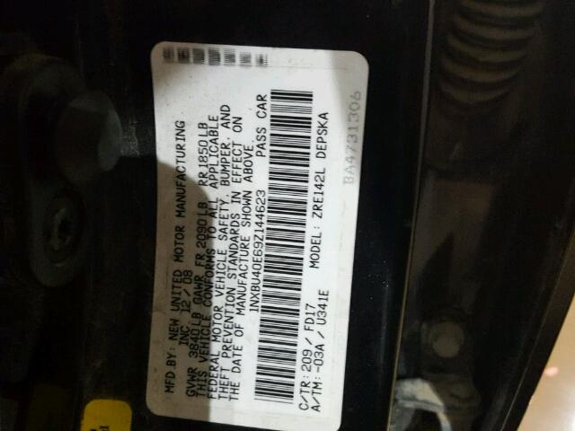 1NXBU40E69Z144623 - 2009 TOYOTA COROLLA BA BLACK photo 10