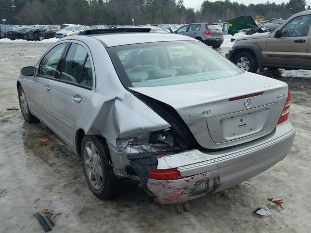 WDBRF81J54F542336 - 2004 MERCEDES-BENZ C 240 4MAT SILVER photo 3