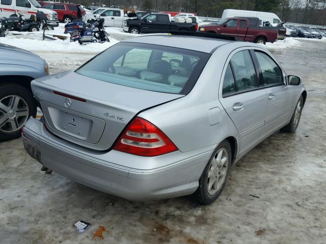 WDBRF81J54F542336 - 2004 MERCEDES-BENZ C 240 4MAT SILVER photo 4