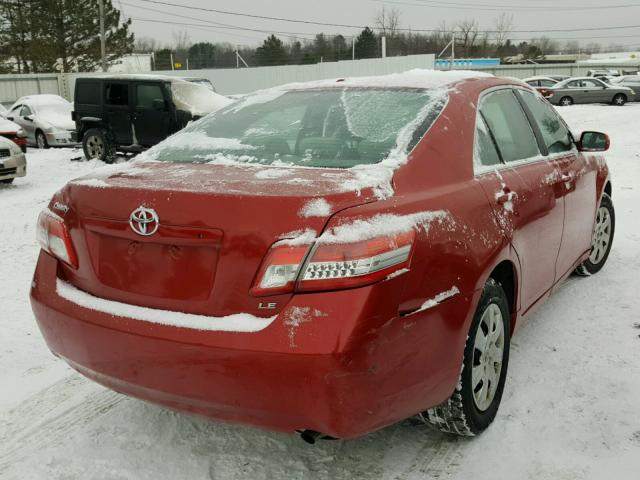 4T4BF3EK6AR010854 - 2010 TOYOTA CAMRY BASE RED photo 4