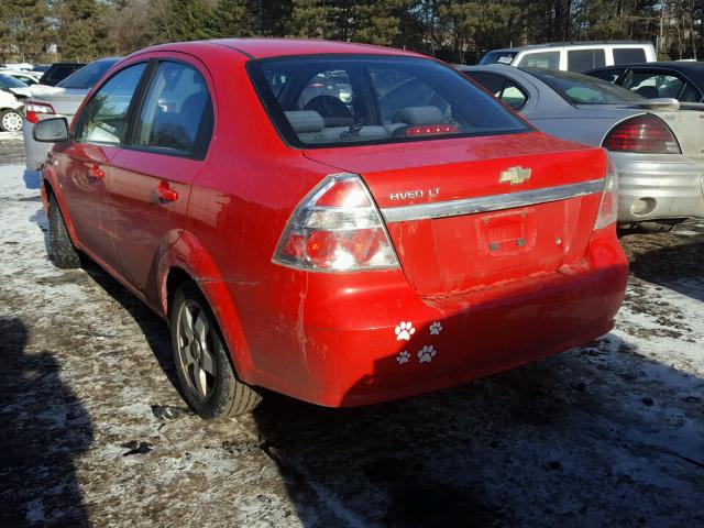 KL1TG56617B055726 - 2007 CHEVROLET AVEO LT RED photo 3